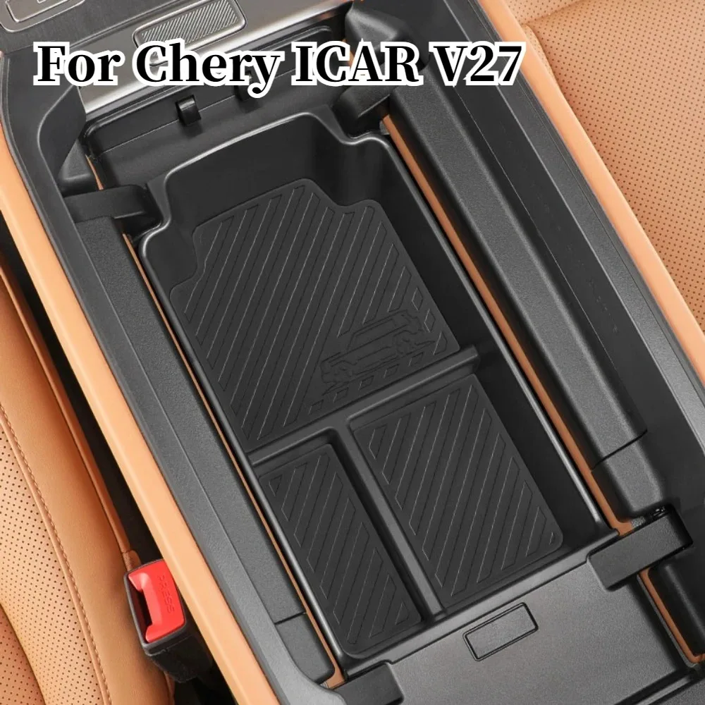 

For Chery ICAR V27 2026 Armrest Storage Box Central Console Organizer Tray Special Refit Accessories