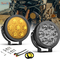 BraveWAY 4.5 Inch LED White/Yellow Work Headlight Fog Light For Motorcycle Offroad Truck BUS ATV UTV 10-80V DC Super Bright Lamp