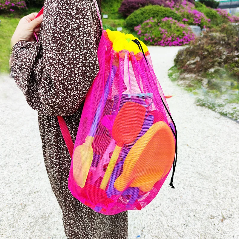 Przenośna worki siatkowe do przechowywania morza dla dzieci zabawki plażowe torba z siateczką zabawa z wodą plecaki ubrań w łazience sportowe dla dzieci