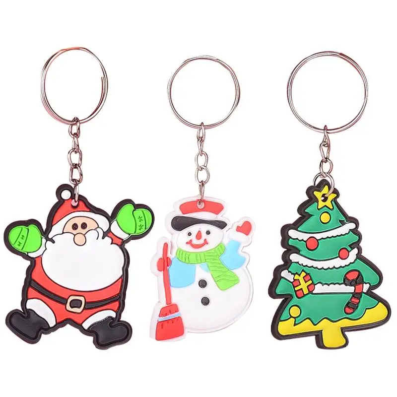 Mini Christmas Tree Keychain Festive Rubber Christmas Tree Keychain Funny Christmas Hangings Adorable Christmas Ornaments