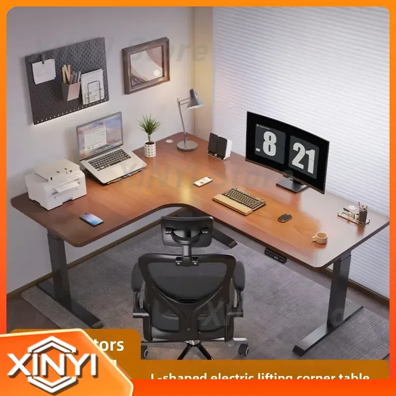 T Corner Smart Electric Lifting Table for Home Desk Study Desk L-Shaped Workbench Corner Lifting Computer Desk for Office