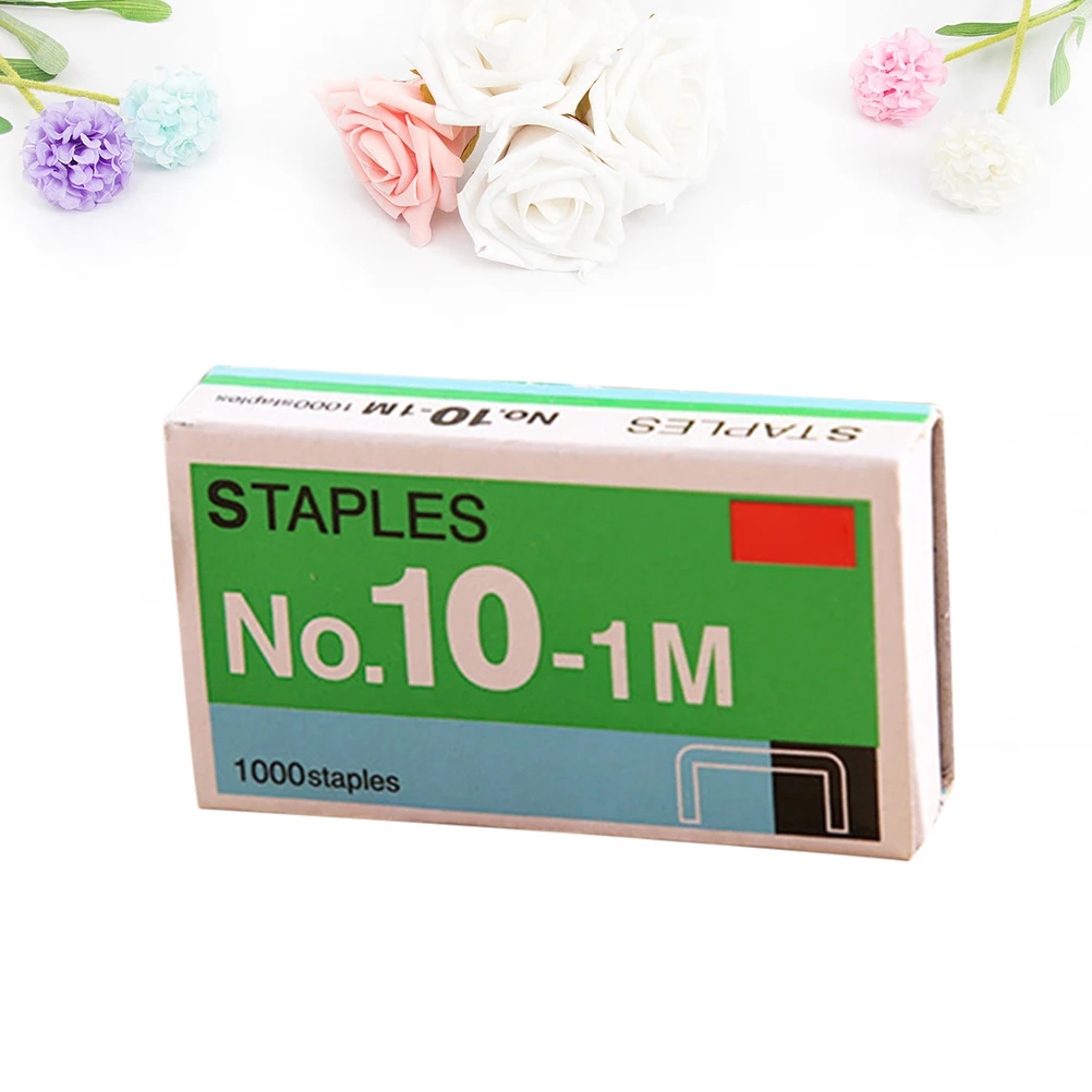 10 Boxes Desktop Staples Office Home Use Chisel Point Hand Staple Easy Binding Thick Stacks Stainless Steel