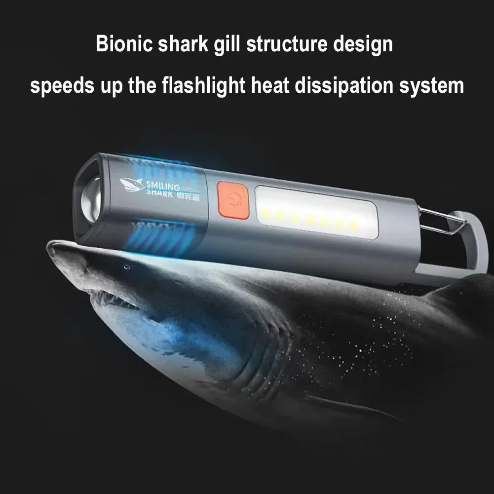 Outdoor LED Flashlight Portable Strong Light Variable Focus with Floodlight Side Lights Long Range Rechargeable Flashlight