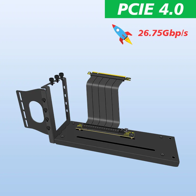 

PCI Express 4.0 Vertical GPU Mount 3 Slot ,Graphics Card Holder Kit GPU Long Bracket with Pcie 4.0 16X Riser Extension Cable