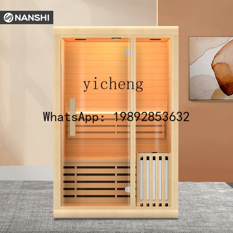 sauna household body detoxification sweat steam room household wet steam sauna stove solid wood steam room