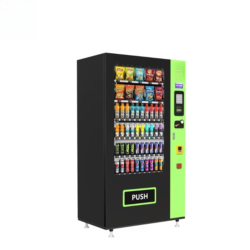 Customized 24/7 Intelligent Touch Screen Food Vending Machine Commercial Self Service Snack Dispenser Real Time Data Monitoring