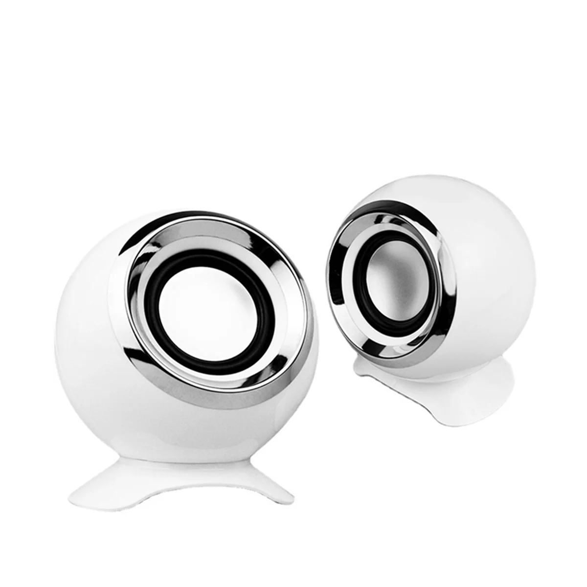 Estéreo Hi-Fi com microfone com fio, alto-falantes para PC, alto-falantes para laptop, USB, 3,5mm, reprodução de música, branco, TablePC