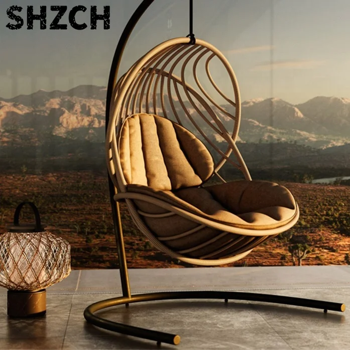 Outdoor Furniture High Loading Design Hanging Swing Casual Pleasure Relaxing Rattan Porch Bed Wicker Chair