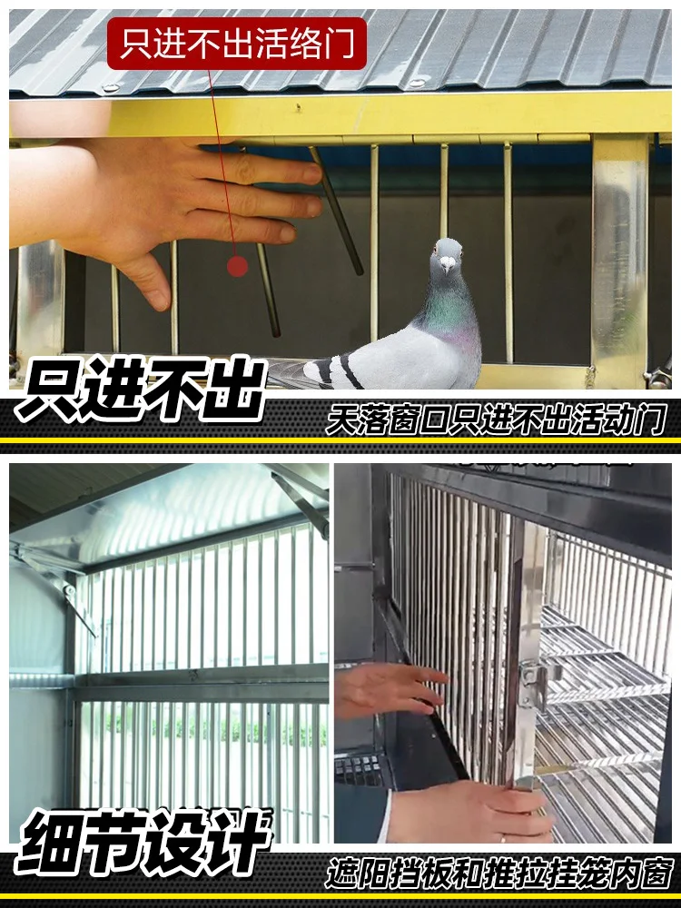 Stainless steel pigeon cage, large, only in and out of the sky, large pigeon coop, outdoor breeding, release pigeon cage