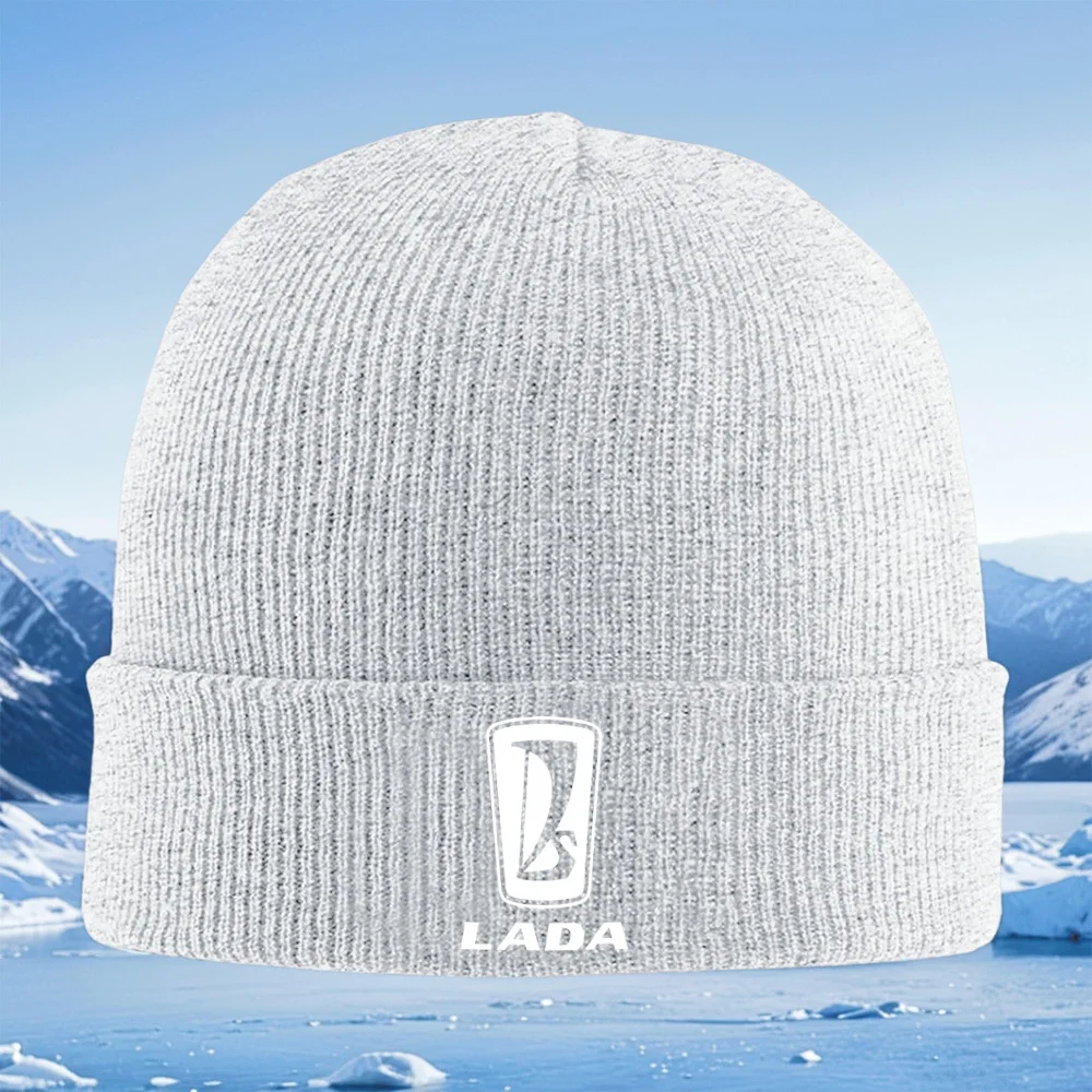 شعار أبيض داخل مخطط مستطيل الرجال النساء للجنسين محبوك قبعة قبعة صوفية قبعة الشتاء الحرارية الدافئة عيد الميلاد في الهواء الطلق C