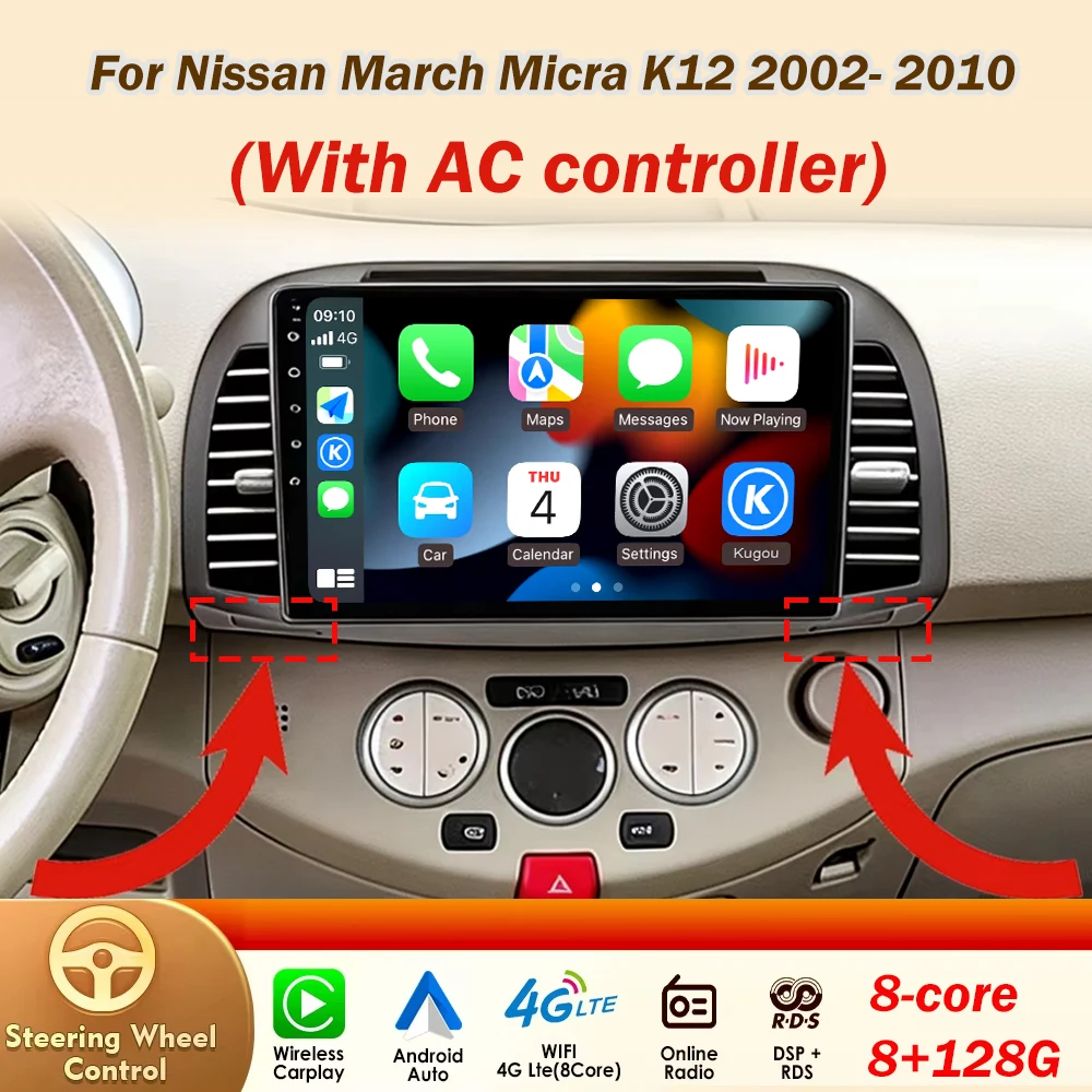 Carplay-Android-Car-Radio-For-Nissan-March-Micra-K12-2002--2010-Auto-GPS-Navigation-Head-Unit-Stereo-4G-WIFI-Multimedia-Wireless