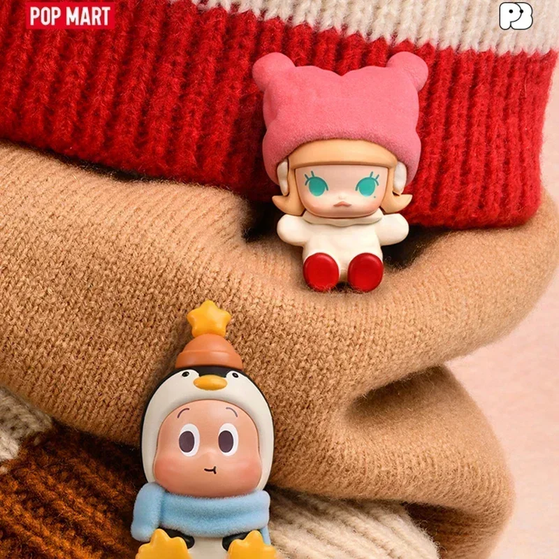 POP MART POPBEAN-Mini muñeca esponjosa y acogedora, caja ciega, figuritas misteriosas Kawaii, adornos para decoración de escritorio del hogar