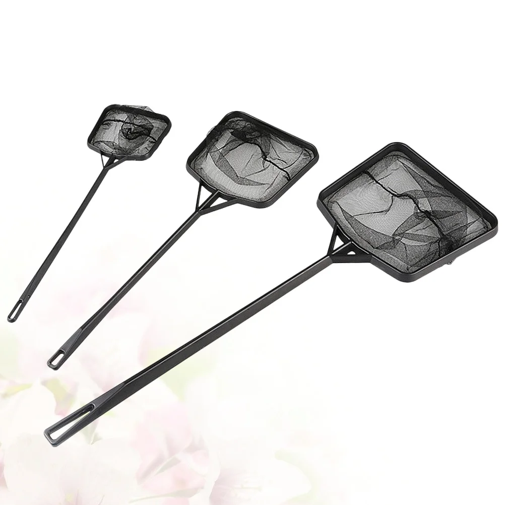 

3 pcs Long Handle Fish Net Nylon Tear-Resistant Mesh Aquarium Cleaning Tool For Catching Fish Shrimp Portable Fishing