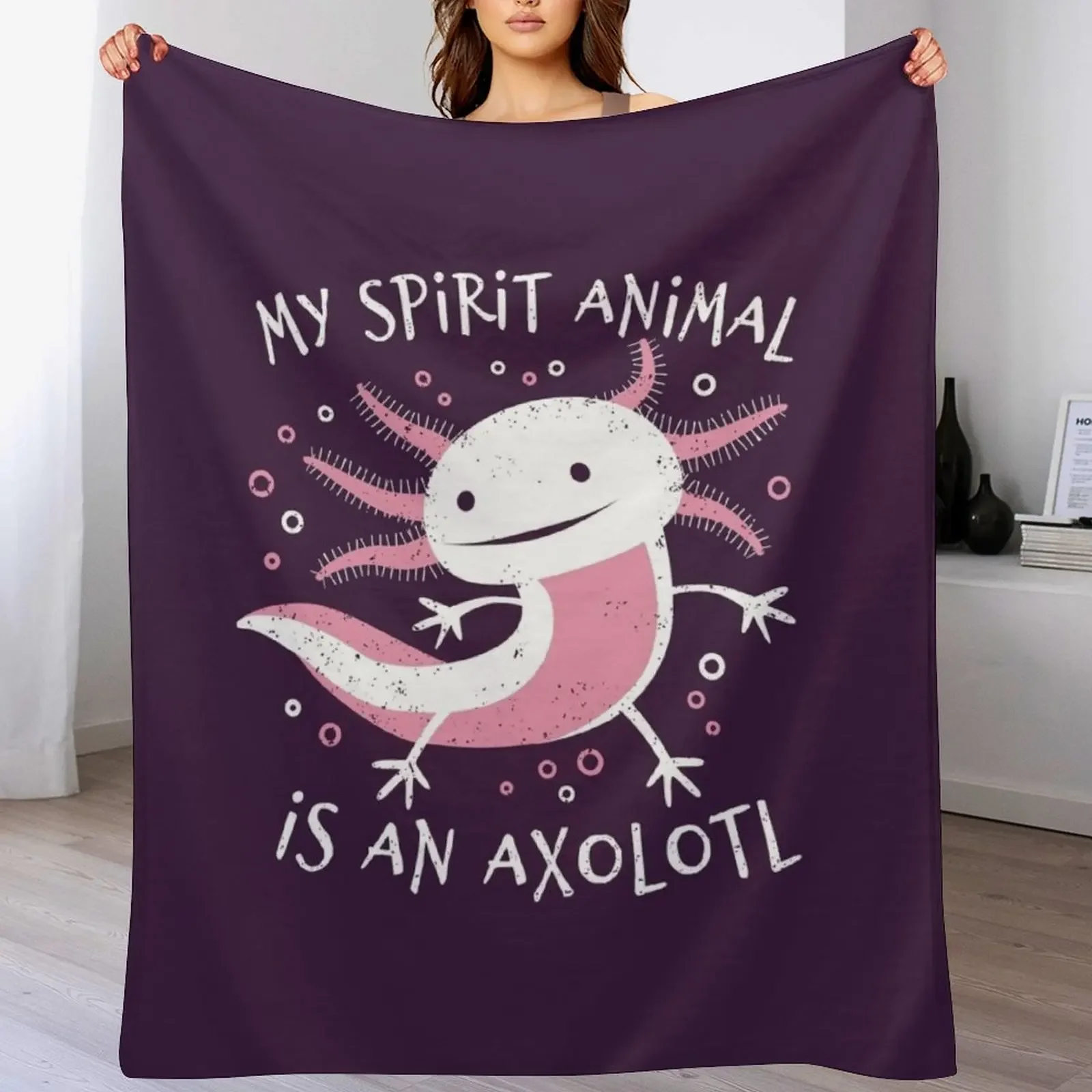 

Cute Amphibian - My Spirit Animal Is An Axolotl Throw Blanket wednesday Furrys Quilt for sofa Blankets