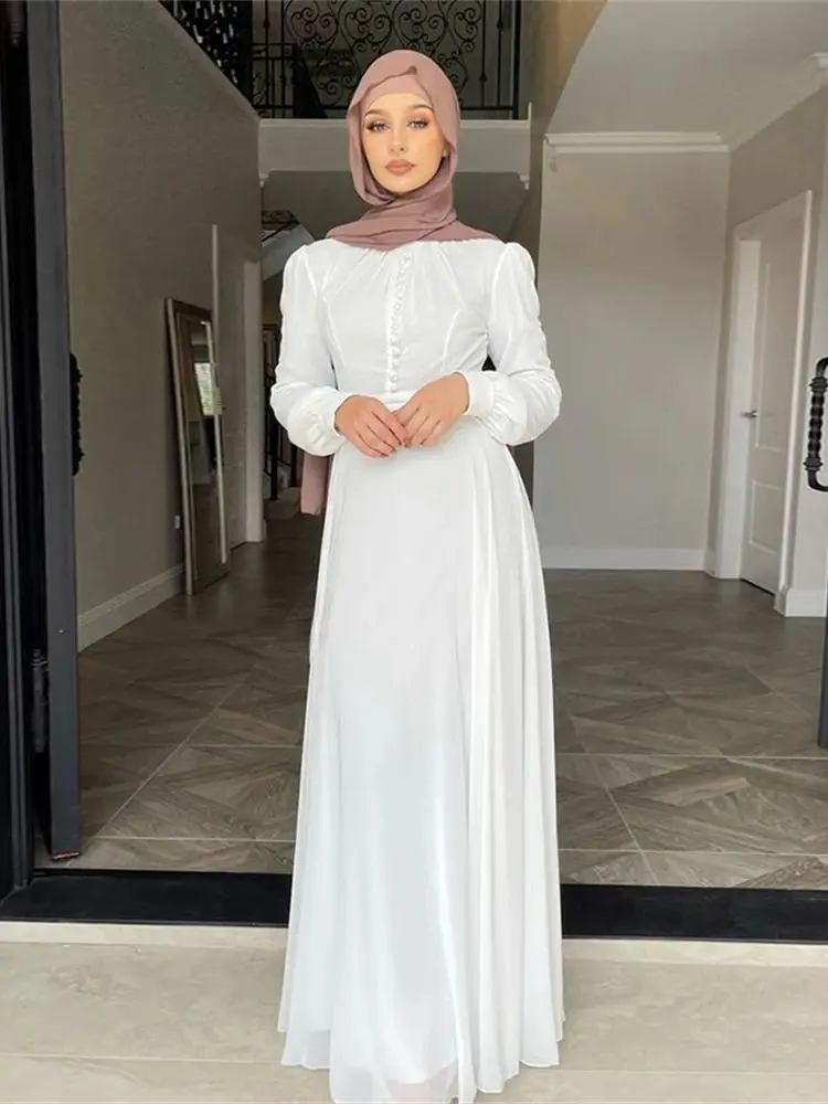 Ramadan Eid Chiffon Abaya Dubai Luxury 2024 Abaya musulmano per le donne abiti caftano abbigliamento islamico Robe caftano Marocain Femme