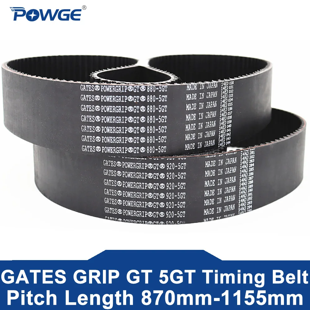 

POWGE GATES 5GT Timing belt Lp=870 880 895 900 920 935 960 970 1000 1015 1025 1050 1080 1090 1115 1145 1155 Width 9-60 Rubber