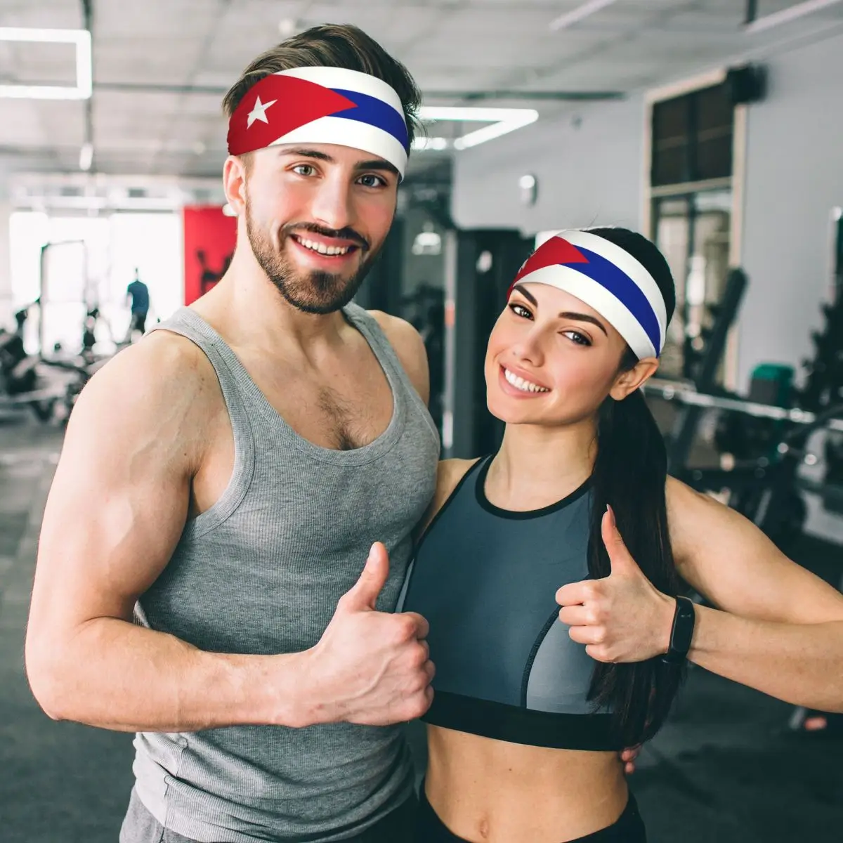 Custom Flag Of Cuba Sweatband Women Men Moisture Wicking Cuban Patriotic Athletic Headband for Cycling