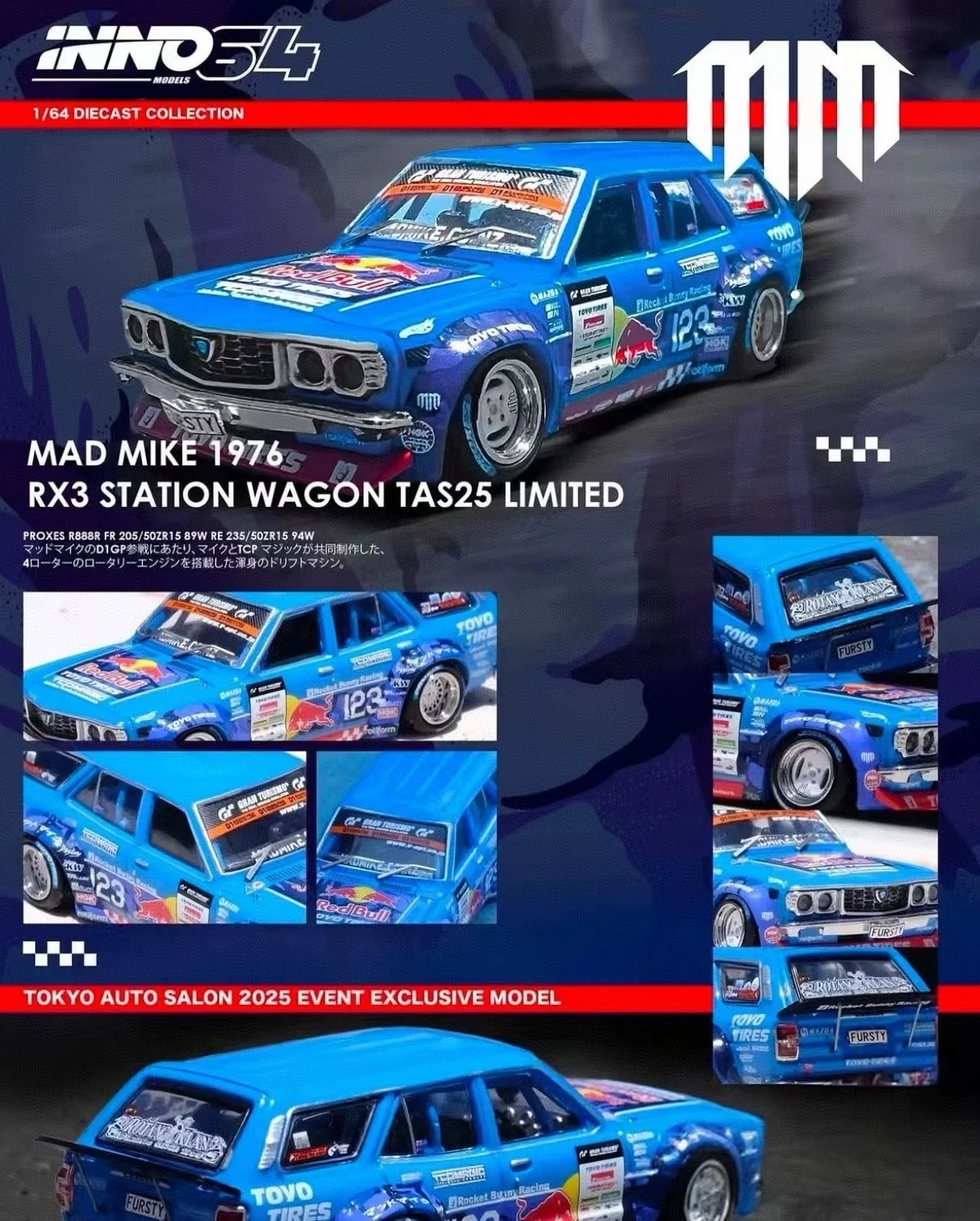 Inno 1/64 Tokyo modification exhibition limited Top secret A80 Poprace Datsun car model