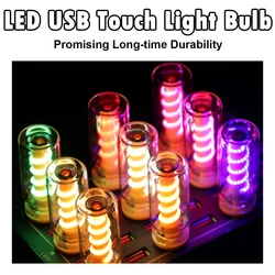 Dimming Usb Touch Control Led Night Light Portable Mini Decorative Lighting Camping Filament Lamp Charging Treasure Red Bulb 5V