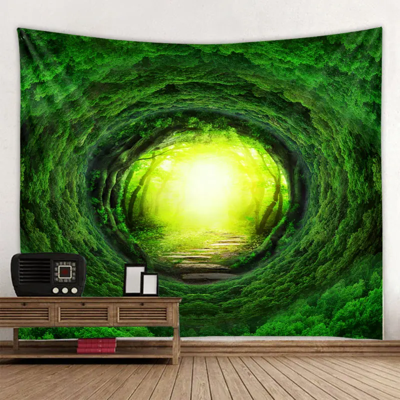 

Tree Hole Landscape Wall Hippie Tapestry Art Decoration Blanket Curtain Hanging Home Bedroom Living Room Decoration