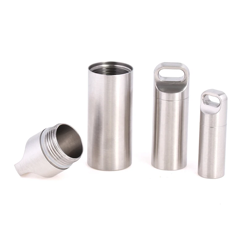 صندوق حبوب دواء صغير مقاوم للماء من التيتانيوم، حاوية حبوب منع الحمل المحمولة