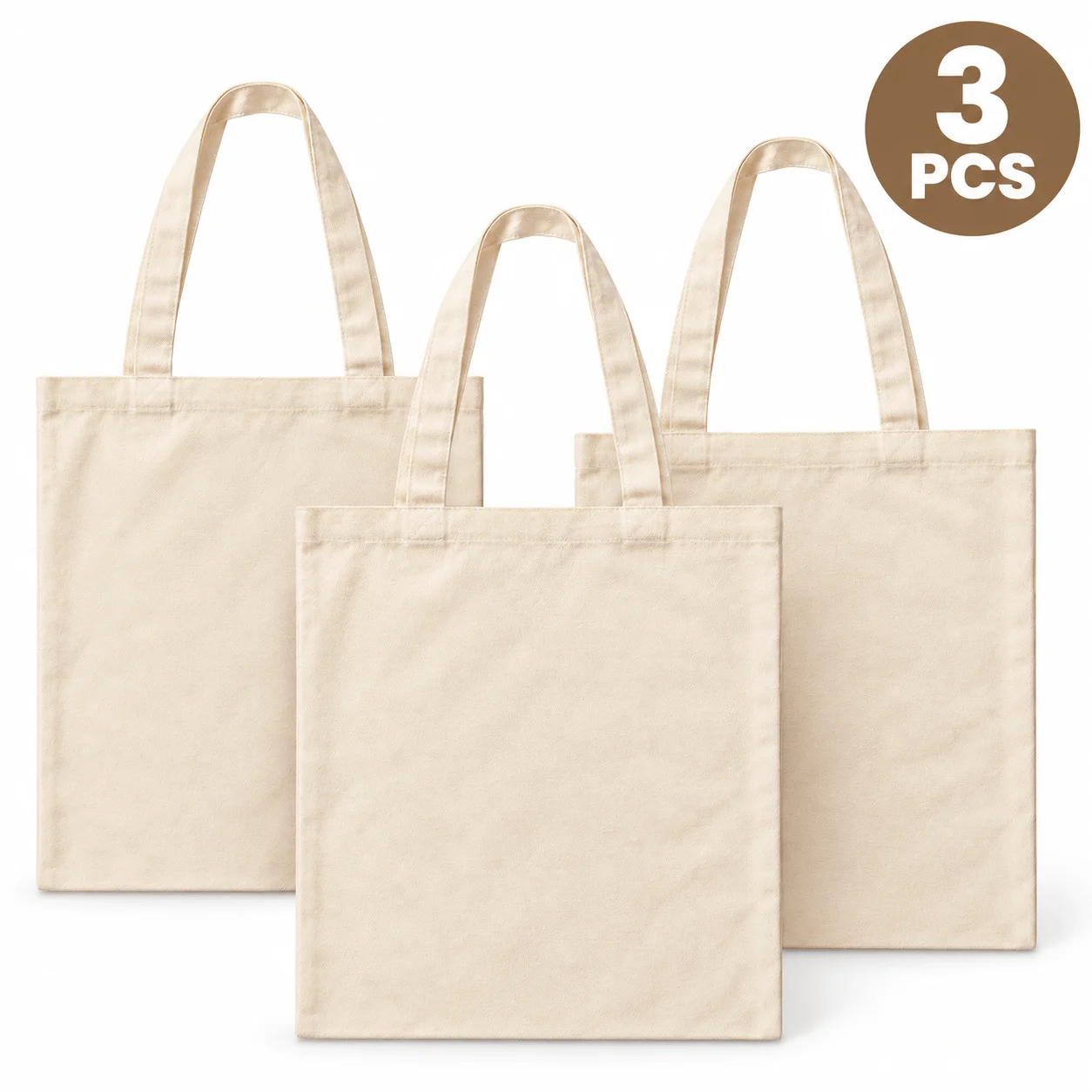 3/6/10PCS BARMUDA Blank Canvas Tote Bags, 35 x 40cm Heat Transfer Shoulder Bags, Reusable DIY Craft Shopping Bags
