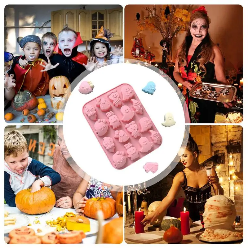 Ghost Fondant Mold Halloween Silicone Baking Mold Smooth Inside Surfaces Dessert Making Tool For Cake Ice Cube Jelly Pudding image 4