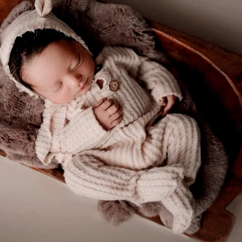 Accessoires de photographie pour nouveau-né, tenue de photographie pour nouveau-né, barboteuse de prise de vue pour bébé, chapeau imbibé, ensemble de costume de batterie