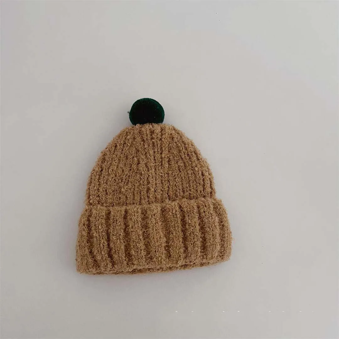 Cute Pom Pom Kids Hats 2023 Spring Autumn Kids Knit Hat Soft Elastic Baby Bonnet Caps For Girls Boys Kids Accessories