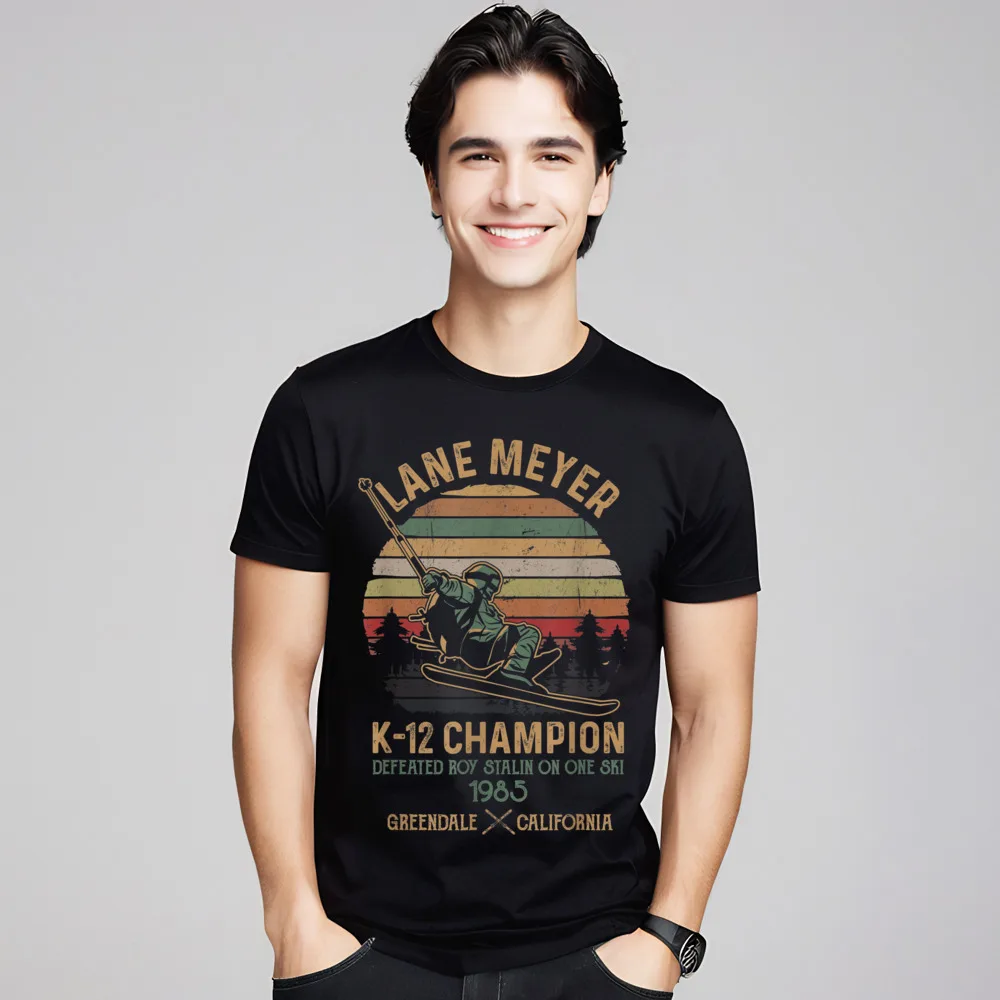 LANE MEYER K-12 CHAMPION T-Shirt Design Tshirts Gift Idea 100% Cotton Fabric Summer Tops & Tees T-Shirt Graphic Crew Neck