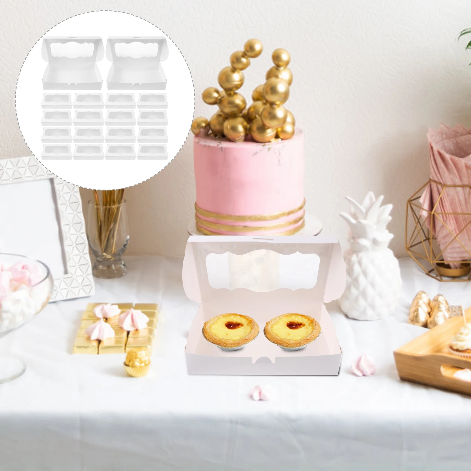 30 Pcs Cake Box Mini Boxes Small Bakery for Portions Sweet Wedding Pastry Strawberry Storage