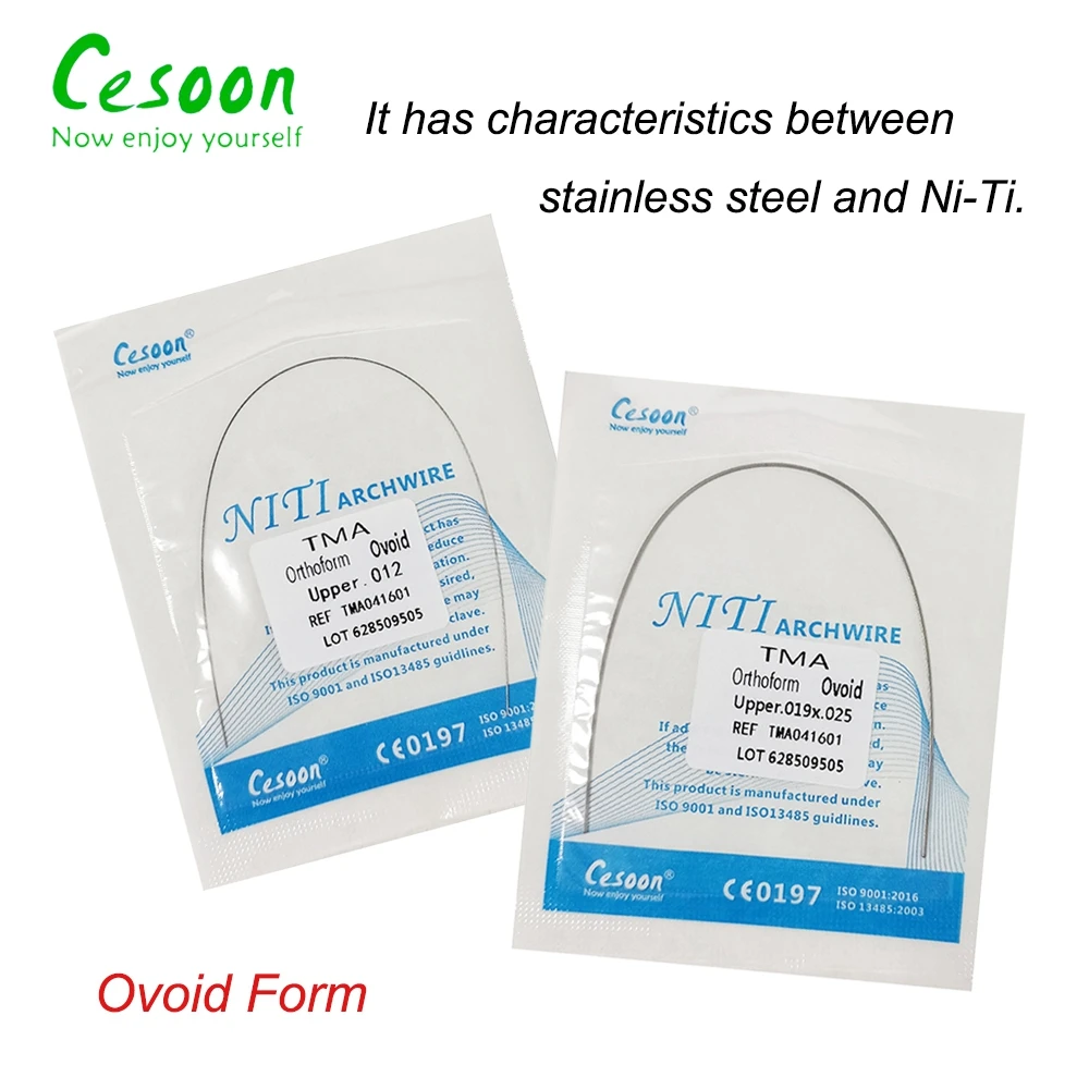 10 Packs Dental Orthodontic TMA Arches Ti-Mo Alloy Arch Wires Round Rectangular Ovoid Form Archwire Dentist Materials For Braces