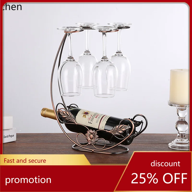 

Zml iron wine rack wine glass wine rack ornaments cabinet decorations goblet rack