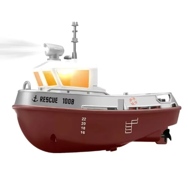 1:32 wireless electric remote control tugboat toy, 2.4G powerful dual motor, high-speed speedboat and ship model, rechargeable