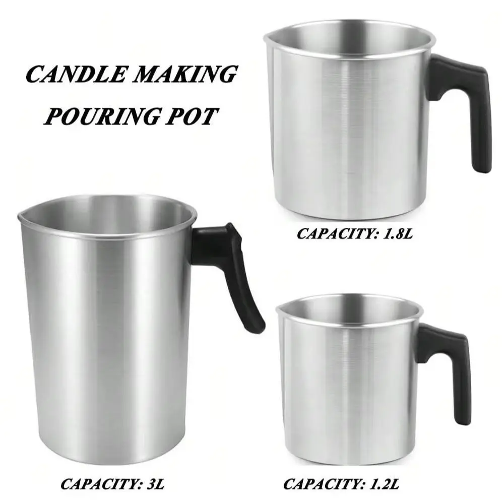 Candle Making Pouring Pot 32oz Double Boiler Wax Melting Pot 304 Stainless Steel Pitcher with Heat-Resistant Handle