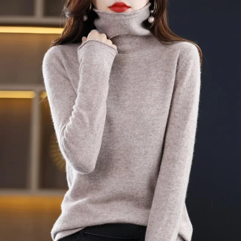 

Women's 00% Merino Wool Sweater Autumn Winter Faion Pile Cleanfit Sle Thiened Winter Collection Fem Faion Sweater