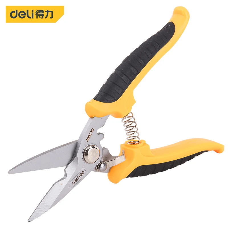 Deli 1 Stuks 7/8 Inch Elektricien Schaar Antislip Rubberen Handgreep Stripper Draad Multifunctionele Huishoudelijke Handgereedschap Schaar