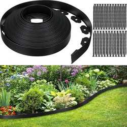 10m landscape edging kit, garden edging coil with 30 nails, no digging lawn border design