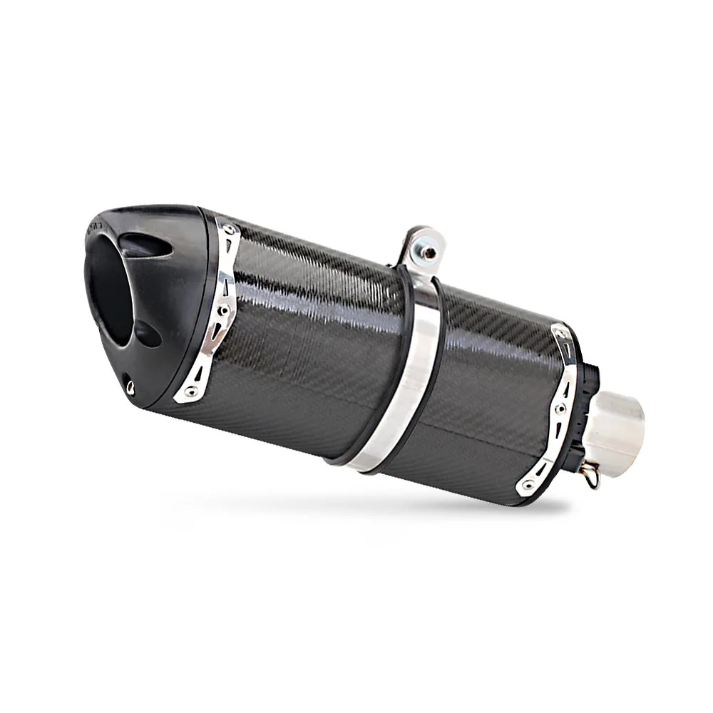 51mm Inlet Universal Motorcycle Exhaust Carbon Fiber Muffler for FZ6 R6 R15 R3 ZX10R Z900 CBR1000 PCX NMAX XMAX