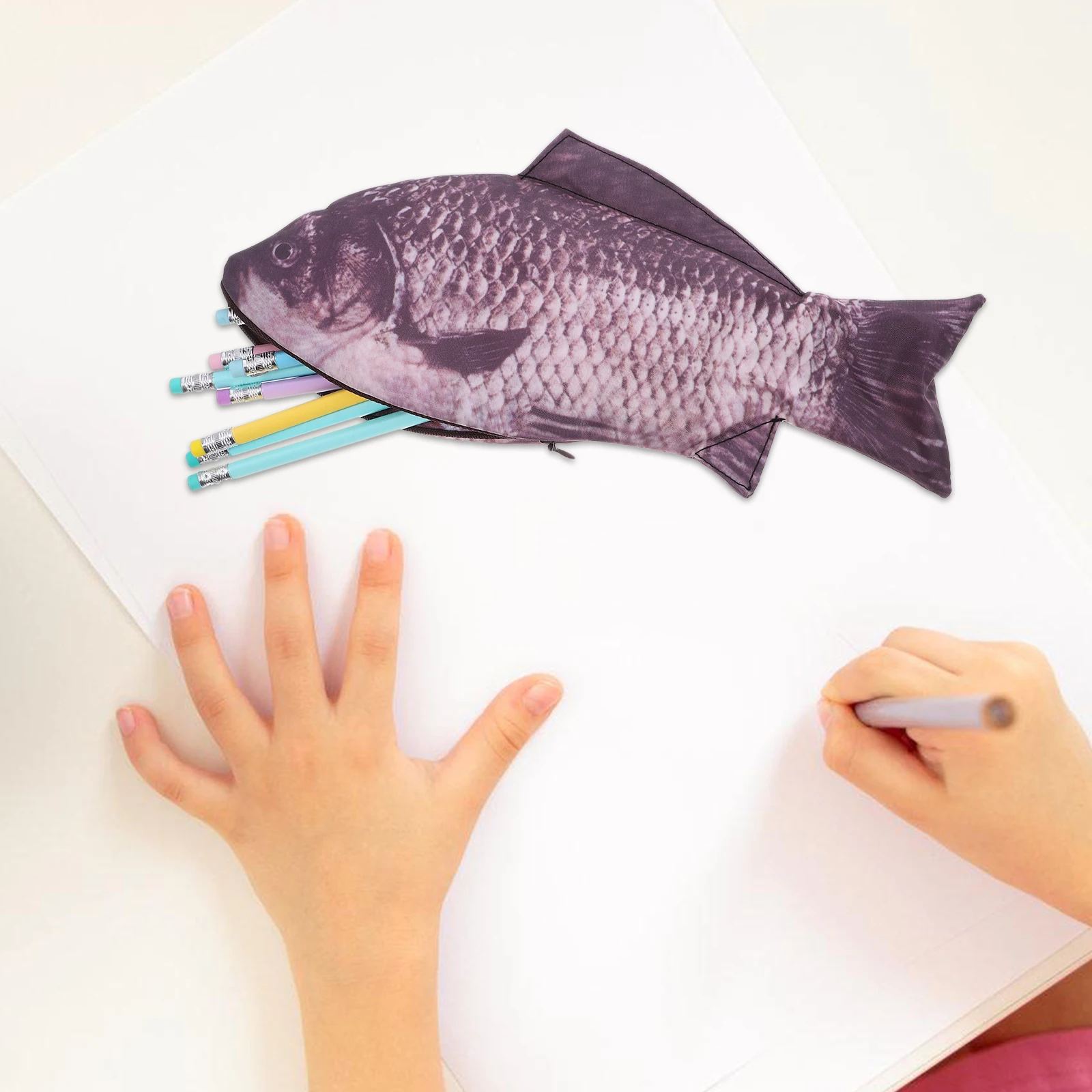 

Bag Simulated Fish Pen Funny Luxurious Multifunctional Pencil with Zipper Office