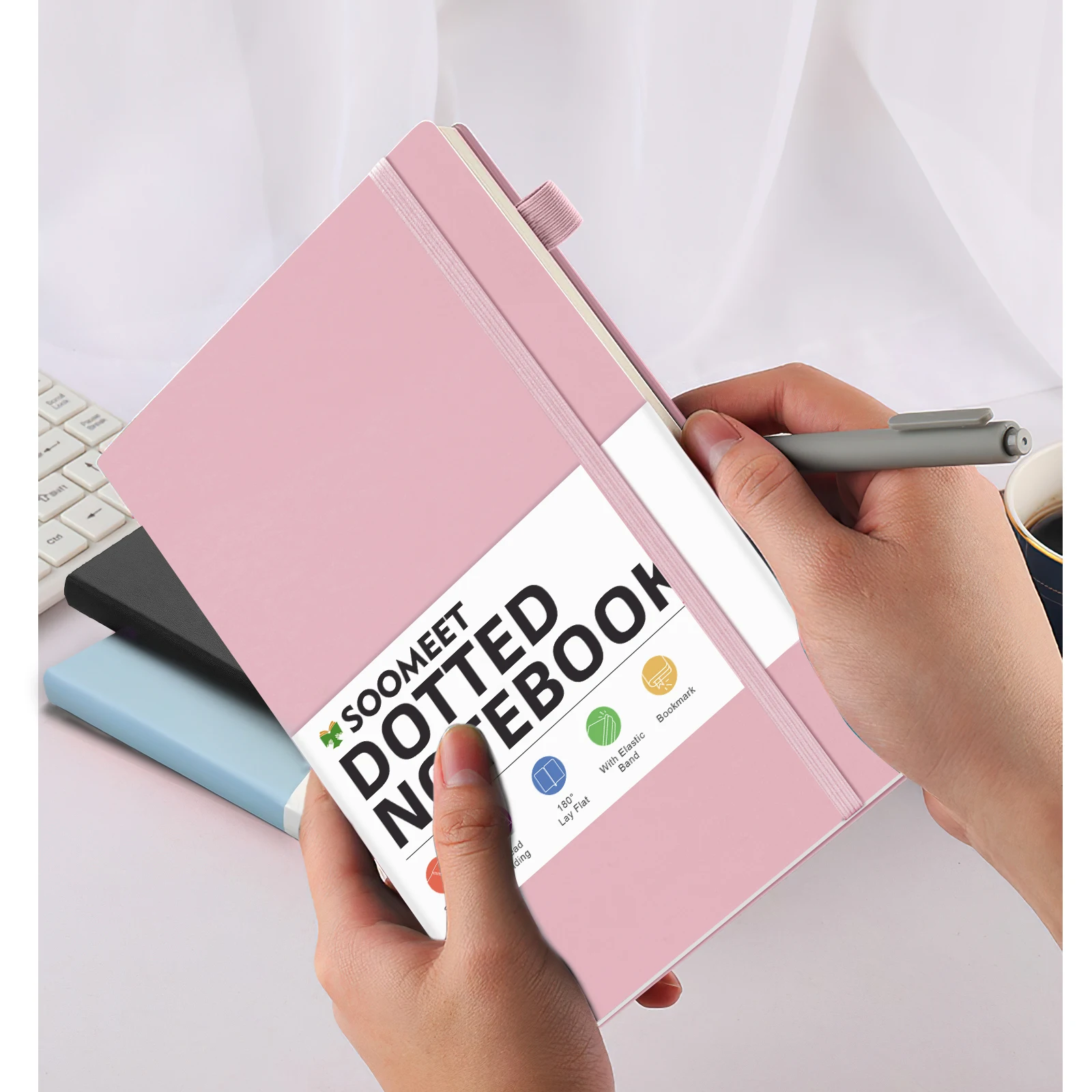 Quaderno A6 Dot Grid Materiale scolastico Diario portatile Forniture per ufficio di moda Libro a spirale Regalo di festa per bambini Griglia a punti all'interno