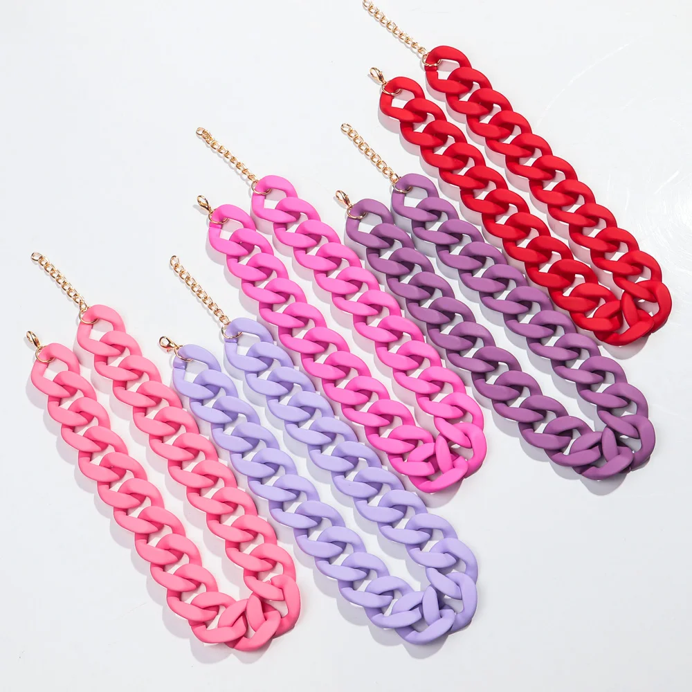 Neue Bunte Matte Acryl Breite Kette Choker Halsketten für Frauen Aussage Böhmischen Harz Chunky Kragen Halskette Mode Schmuck – Detail 3