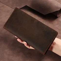 New Men's Genuine Cow Leather Wallet Short Card Holder Man Purse Male Vintage Pocket For Men