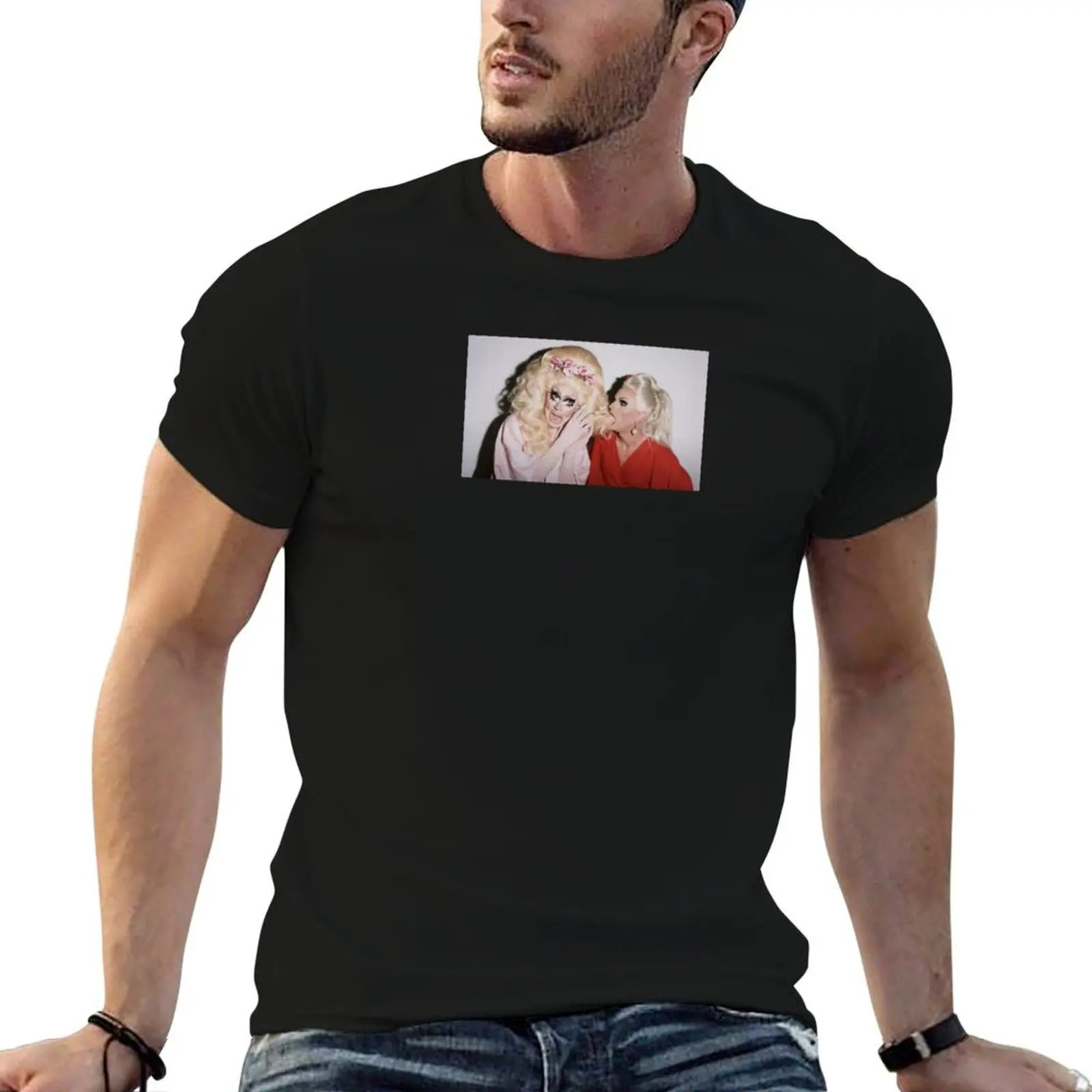 katya eating trixie's hair T-Shirt t shirts designer cotton t shirt man man t shirts cotton T-shirt