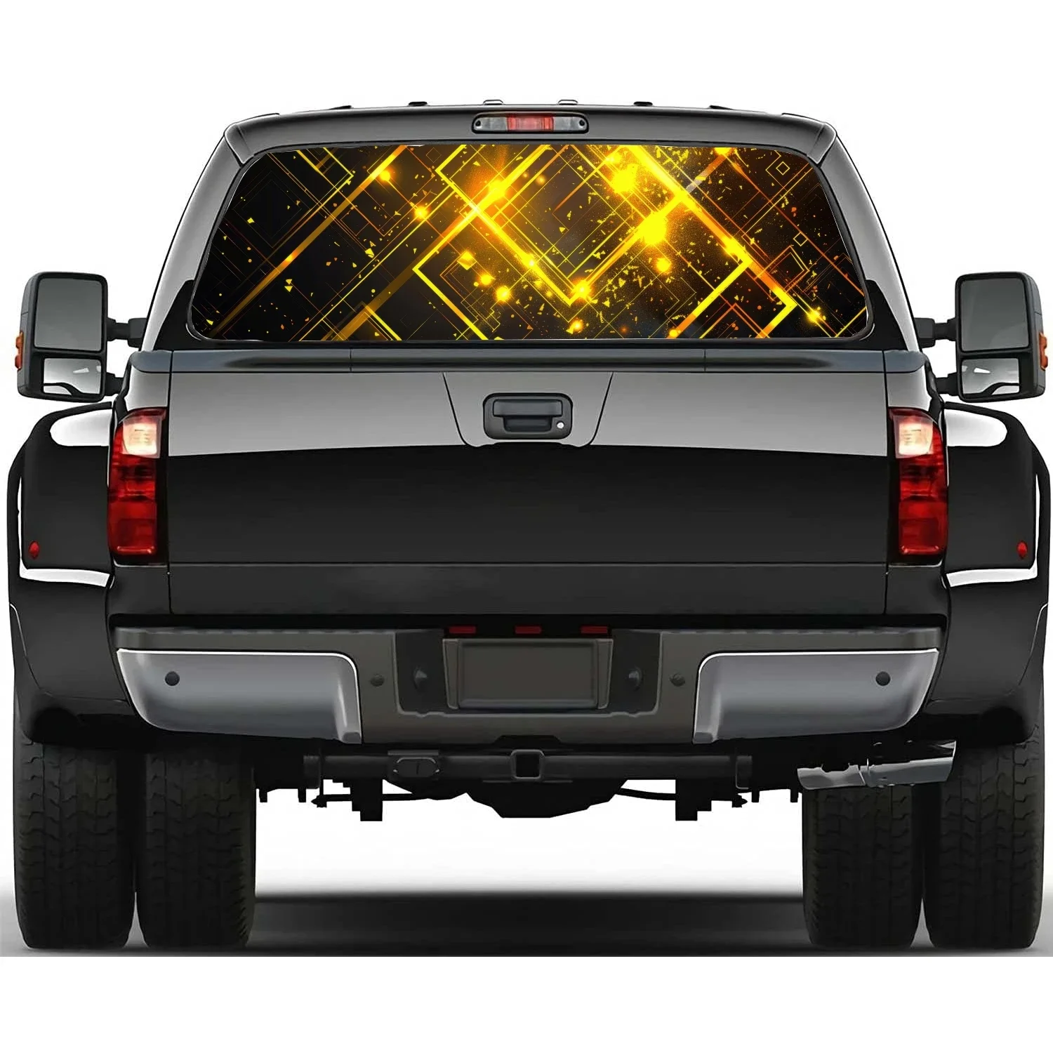 

Abstract Neon Geometric Car Rear Window Decal Fit Pickup,Truck,Car Universal See Through Perforated Back Windows Vinyl Sticker