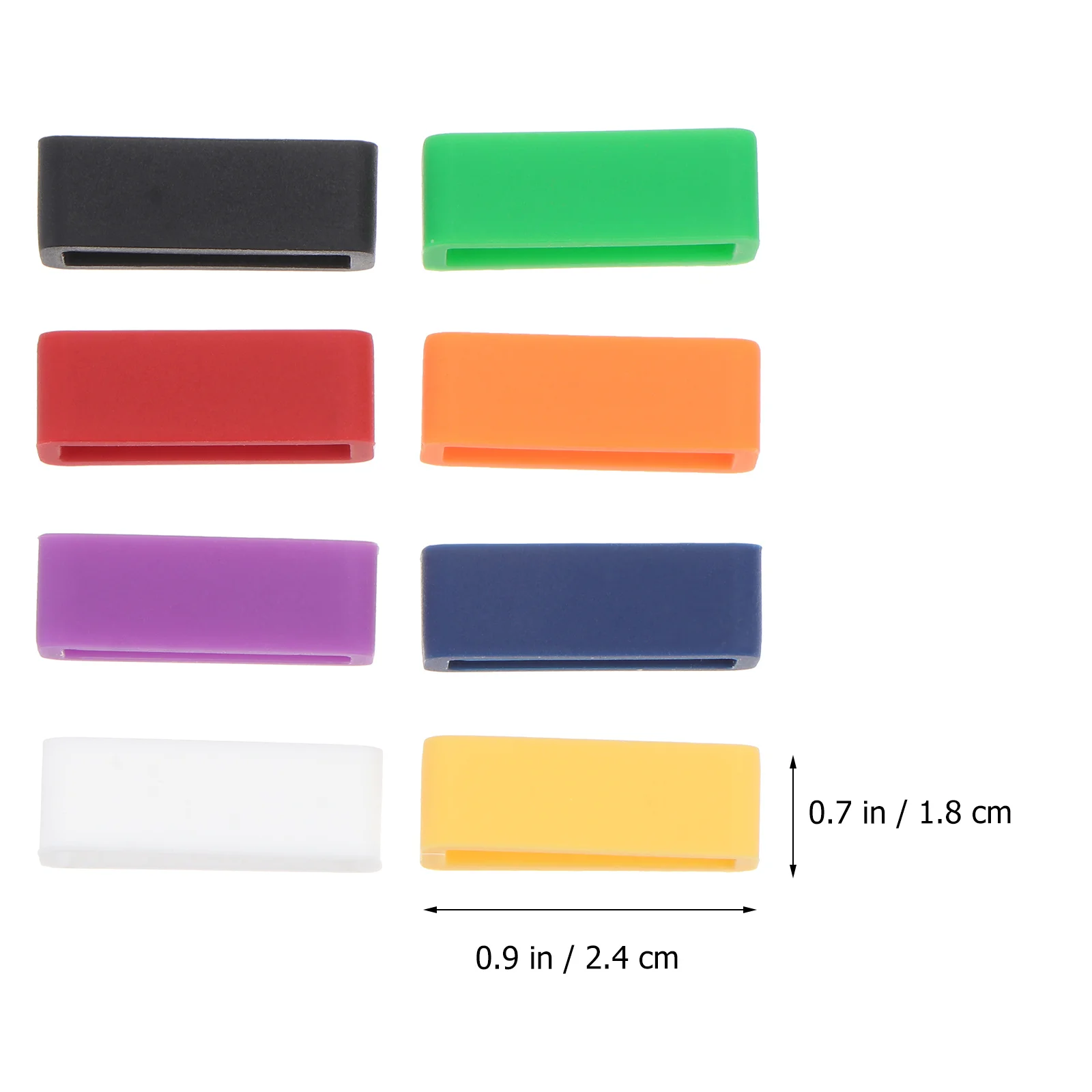 8 Pcs Yellow Watchband Ring Buckle Replace White Anti-Fall Loop Keeper Supplies Comfortable