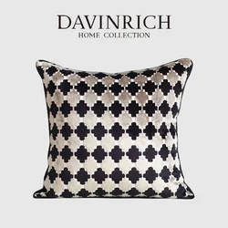 DAVINRICH Maximalism Style Italian Retro Floral Geometry Cushion Covers Super Soft Velvet Decorative Pillow Case Luxury Coussin