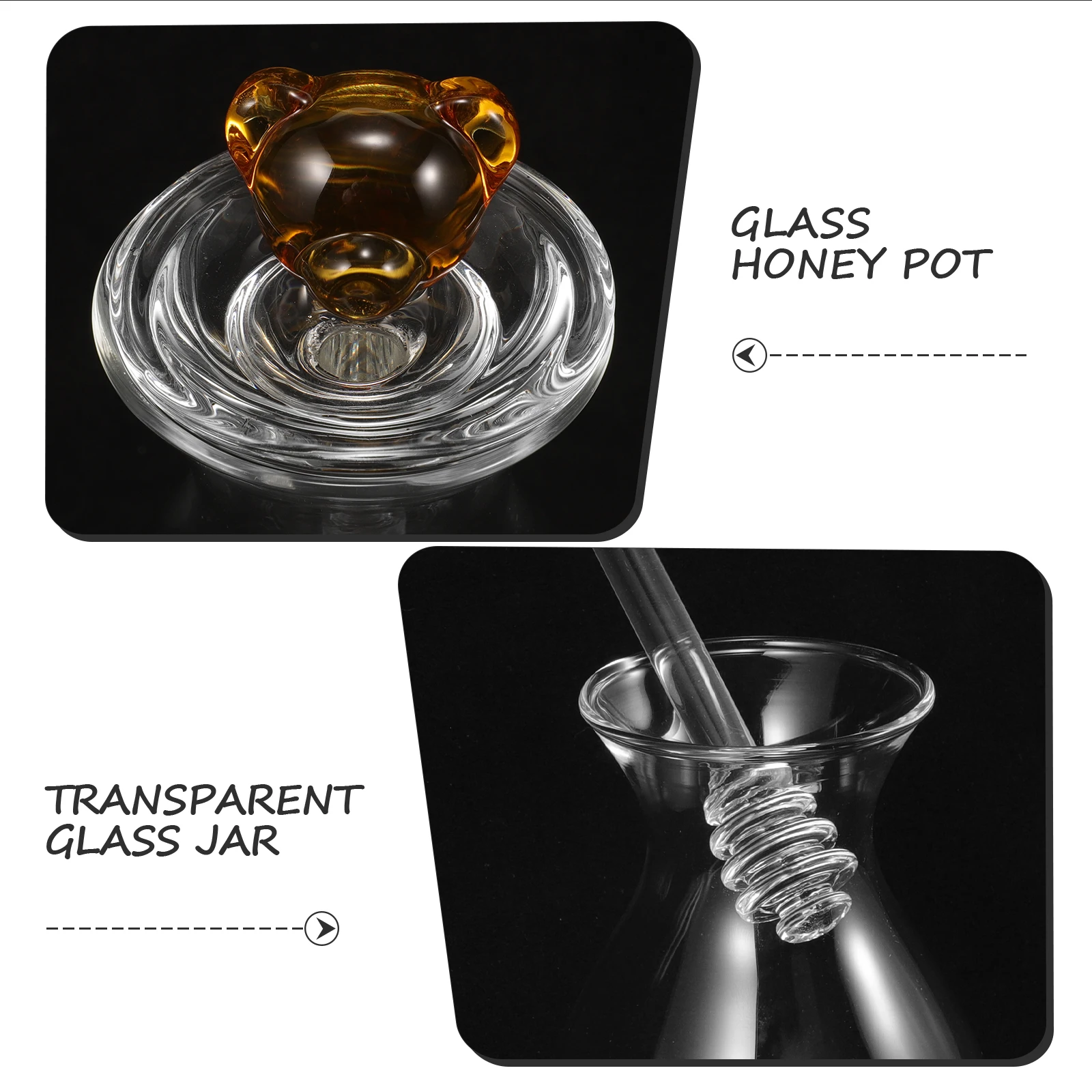 

Glass Honey Jar Large Capacity Transparent Honey Pot Creative Storage Dispenser with Lid for Kitchen Home Syrup