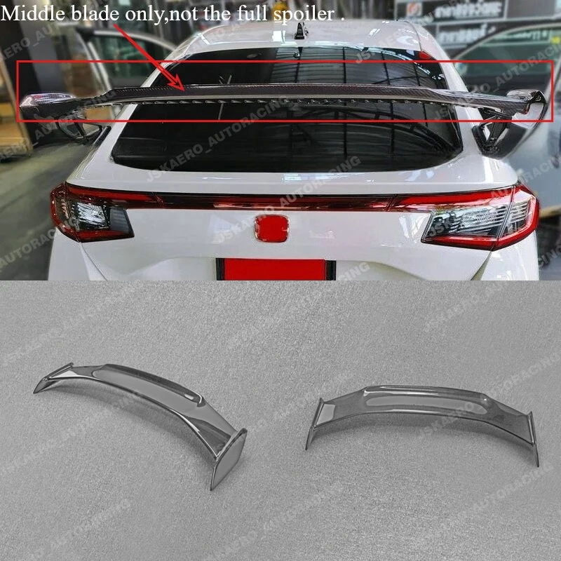 For Honda Civic Hatchback FL5 Carbon Fiber Rear Middle Spoiler Wing Lip diffuser car Bodykits