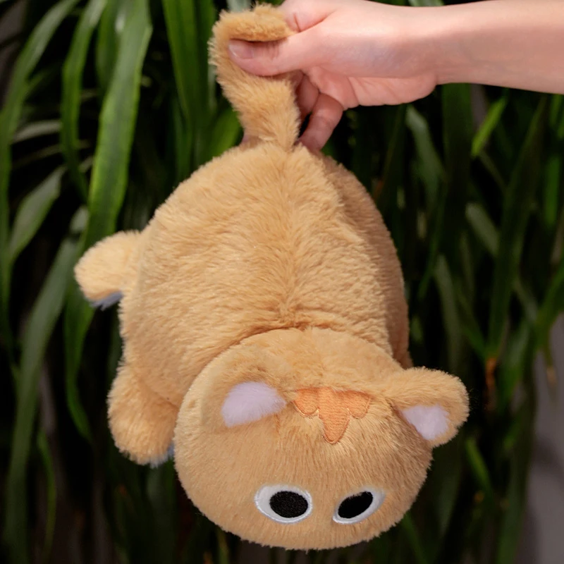 30 cm Flip Kat Pluche Kussen Grote Ogen Cartoon Dier Liggende Pop Oranje Wit Siamese Grijs Zwart Omgekeerd Plushie Gift